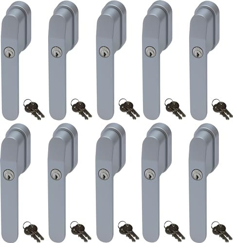 ABUS FG400S, abschließbarer Fenstergriff in Silber im Set 10 Stück, alle gleichschließend AL0089 mit zwanzig Schlüsseln