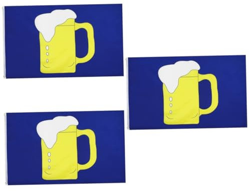 Kisangel Party-Banner 3st Parteifahne Bierschilder Wanddekoration Bierparty-banner Flagge Bunt Party-fotowand-hintergrund Kulisse Für Partys Wandschilder Bar-flagge Glas Foto Wand