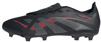 adidas Unisex - Vuxen PREDATOR LEAGUE FOLD-OVER TONGUE Firm Ground/Multi Ground Football boots, Core Black/Grey Four/Lucid Red, 44 2/3 EU
