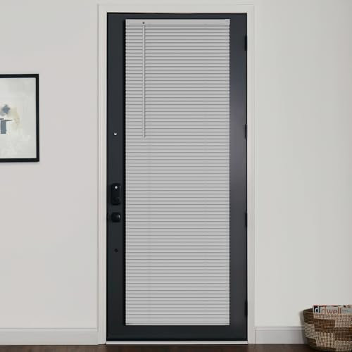 LazBlinds Mini-Jalousien aus Vinyl für Türen, schnurlose Fensterrollos für Privatsphäre, Lichtfilterung, Privatsphäre, horizontale Schatten für Haustür, Terrasse, Seitenlicht, Glastür, 55,9 cm B x