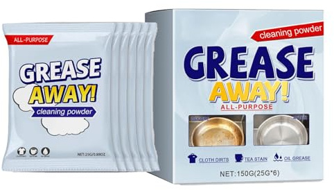 Puissant nettoyant de cuisine tout usage en poudre – Poudre de nettoyage multifonctionnelle | 150 g nettoyant dégraissant très résistant pour casseroles et poêles, taches d'huile pour hotte, four