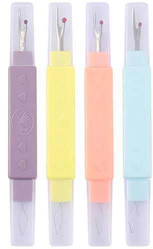WBZOWRB 4 Pezzi Infila Ago 2 In 1, Sutura Migliorata, Separatore Per Cuciture Per Cucito, Filo E Sutura, Strumento Separatore Cuciture Per Cucito, Artigianato, Maglia, Rimozione Del Filo(4Colores)