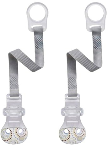 nip nappband med klämma, set om 2, unisex, komfortstängning för alla nappar utan ring, gjord i Tyskland, metallfri, BPA-fri, 2 stycken, unisex