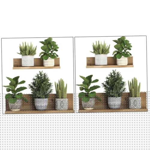 TOPBATHY 2 Ensembles Autocollant Mural Bonsaï Végétal Sticker Salle De Bain Plantes Vertes Fleur Stickers Muraux Décor De Décalque De Mur Stickers Muraux Auto-adhésifs Pvc