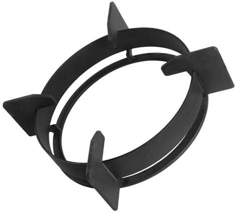 OFFSCH Support de Cuisinière à Gaz en Fonte Noire Antidérapante, Facile à Détacher, Compatible Poêle et Wok pour Table de Cuisson Cuisine