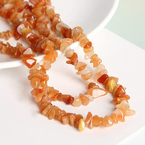 Anevous Kristalle Trommelsteine Chips, Mini Edelsteine Heilsteine, Kristall Sand Steine Deko, Kieselsteine Vase Füller für DIY Schmuckherstellung Dekorative Ornamente,Orange