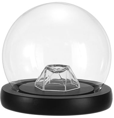 SUMNACON Glass Display Cloche Dome with Clear Golf Ball Stand, Small Golf Ball Dome Cloche Decorative Clear Golf Ball Display Bell Jar Mini Glass Cover Dome Cloche Showcase with Black Base (No Ball)