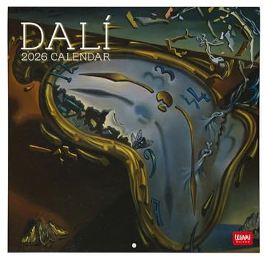 Legami Väggkalender 2026 Salvador Dali, 12 månader och årsplanerare på 6 språk, utrymme för anteckningar, stjärntecken, internationella helgdagar, 30 x 29 cm
