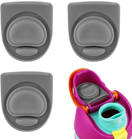 3 Pcs Replacement Stopper, Silicone Gasket Seal, Stainless Steel Insulated Water Bottle Replacement Stopper, Replacement Plug, for Owala 19/24/32/40oz(Grey)