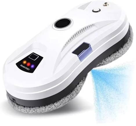 Aspirateur de vitres sans fil rechargeable, robot nettoyeur de vitres murales et vitres avec pulvérisation automatique plusieurs modes de nettoyage