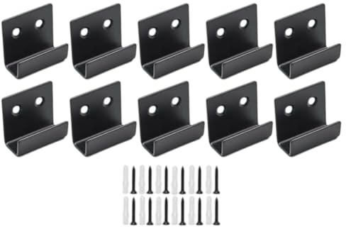 Edelstahl-Spiegel-Clips, robustes Wandhalterungs-Set für rahmenlose Spiegel bis zu 12 mm, 10 Stück mit Schrauben und Dübeln