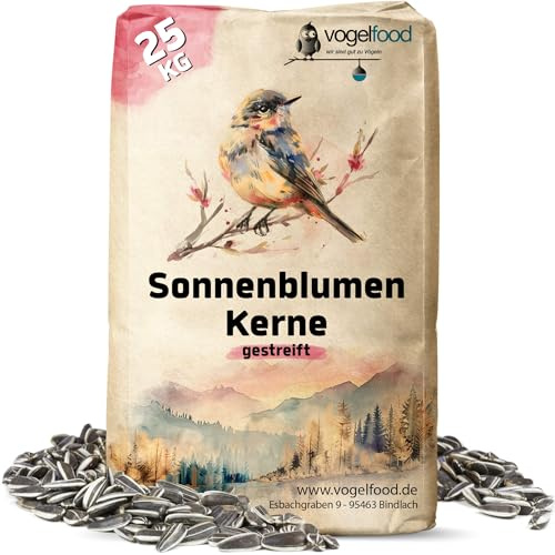 Vogelfood 25 kg gestreifte Sonnenblumenkerne für Wildvögel Vogelfutter