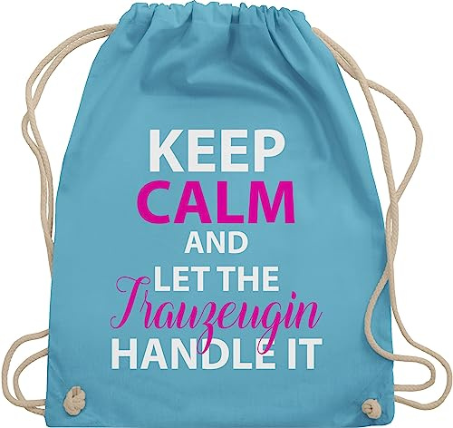 Shirtracer Turnbeutel Rucksack - JGA Junggesellenabschied Frauen - Keep Calm Trauzeugin - Unisize - Hellblau - geschenk an trauzeugen brauttaschen bachelorette party trauzeuginnen beutel