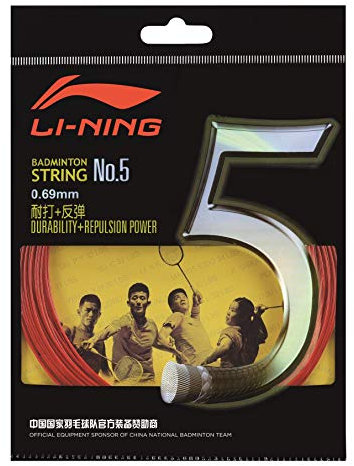 LI-NING hochwertige Badmintonsaite, sehr haltbar NO.5 10m Set Badmintonstring - AXJJ006 (rot)