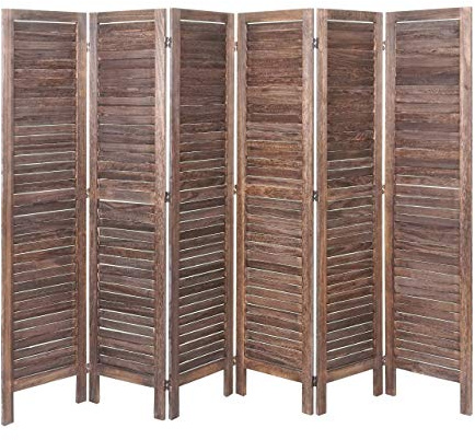 Mendler Paravent HWC-G30 Shabby-Look 170x240cm - braun