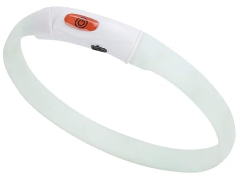 LED-halsband USB uppladdningsbart LED-ljusband LED-halsband ljusband Justerbar säkerhetskrage för katter och små hundar (vit)