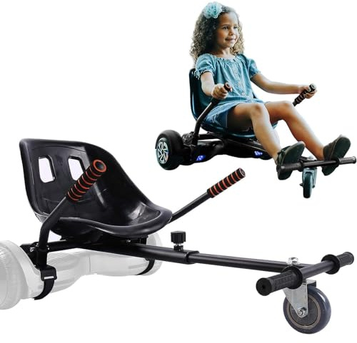 Hoverboard Seat Attachment for 6.5”-10” Hover Board, Buggy Go Kart Conversion Kit, Accessory for Self Balancing Scooter, Hoverboards Go-Cart for Kids or Adults, Black