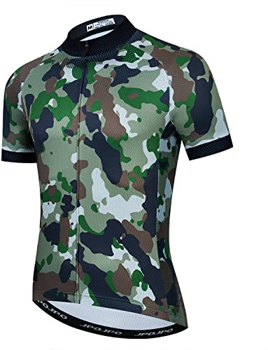 Herren-Fahrradtrikot, kurzärmelig, Fahrradbekleidung, Sportoberteil, Camouflage, XL