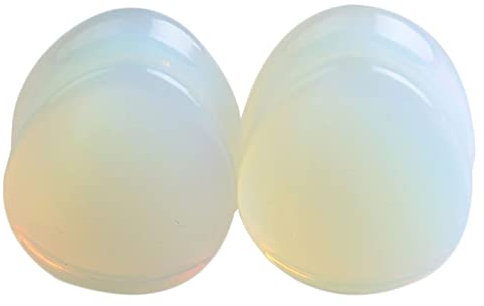 Lieson Ear Tunnel Plug, 2 Stück Ohr Plug Stein Tropfen Form 12mm Ohr Tunnel Opal