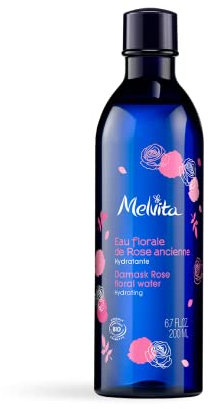 Melvita - Eau Florale de Rose Revitalisante - Lotion Hydratante et Rafraîchissante - Sans Parfum - 100% Naturelle - Certifiée Bio et Vegan - Fabriquée en France - Flacon 200 ml sans spray