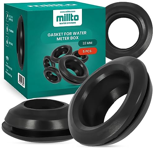 5x Millto™ Anillo de goma sello para contador de agua-fuente 32mm sellado de goma Anillo de goma Disco de goma Flexible sello para contador de agua Junta plana Anillo de estanqueidad Caja del contador