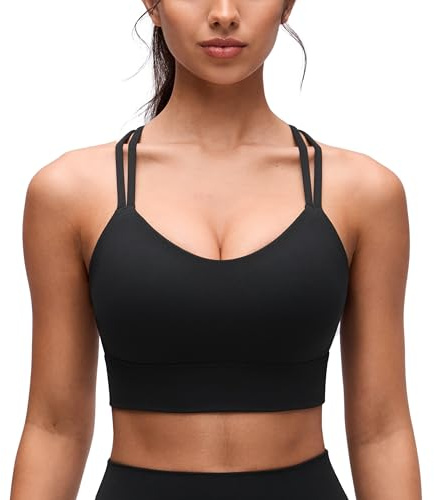 CRZ YOGA Softness Mold Butterluxe Sport BHS | Formschale, Leichter Halt, Yoga, Extrem Weich, Longline, Träger-Rücken, Rundhalsausschnitt, für Damen
