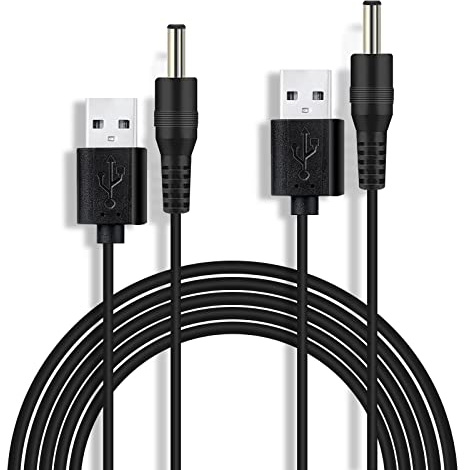 DR. WATCH Fast Charging Made Easy: 90cm Black Charger Power Cable Lead with 5.5mm * 2.1mm, 2.5mm*0.7mm, available in a variety of sizes, USB 2A for 5V and 6V Devices