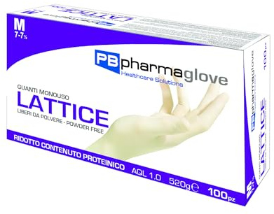 PB pharma - Guanti Monouso in Lattice, Protezione Multiuso per Usi Alimentari, Domestici e Professionali, Lattice di Gomma Naturale, Bianco XL 9-9½ - 1000 pz