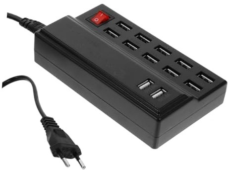 Veemoon USB-ladegerät Mit Anschlüssen Zur Stromversorgung Mehrerer Geräte USB-Port-hub Mit Eu-stecker Schwarz