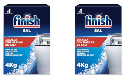 Finish Sal para Lavavajillas, Función Antical, Mayor Rendimiento del Lavaplatos, 4 kg (Paquete de 2)