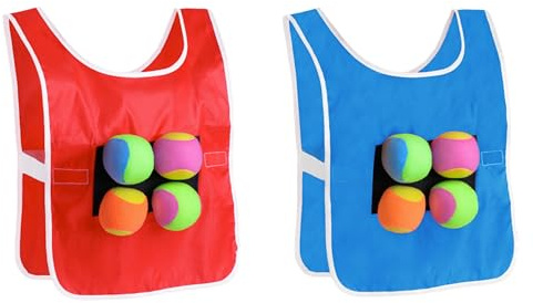 2 Målväst 8 Bomullskulor Klibbig Väst Spel Dodgeball Tag Klibbiga Västar