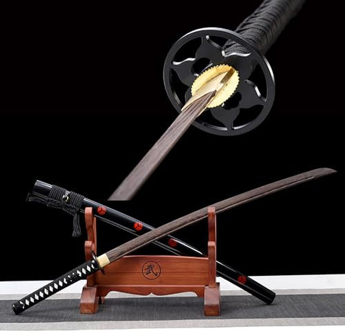 Samurai-svärd i trä 40 tum, naturligt rosenträ Katana svärd, handgjord katana med träslida, bokken japansk cosplay-träning, Iaido-rekvisita, julklappar