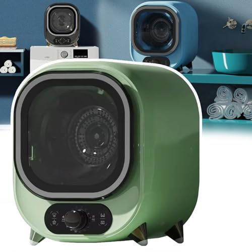 WhAeoy Mini Sèche-Linge, Sèche-Linge Ventilé (15 L), Double Sonde De Contrôle De Température + Bouton À Un Bouton, Séchage Silencieux + Lumière Bleue À 360°,Green