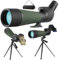 Spektiv mit Stativ, 20-60X80 HD IPX7 Wasserdicht Spektive Vogelbeobachtung mit Tragetasche, FMC Optik Porro Prisma Abgewinkelt Spotting Scope für Sportschützen, Wildlife Scenery