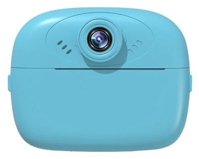 Pluuttiem Appareil photo pour enfant - Impression instantanée - 48 millions de caméras double haute résolution - Mini caméra vidéo - Impression thermique - Bleu