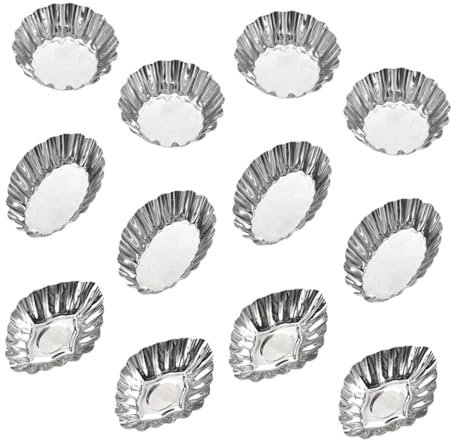 Mikinona 12stücke Edelstahl Ei Torte Formen Reusable Baking Werkzeuge Torte Backformen Für Desserts Kuchen Cupcakes Quiches Küche Hotels Restaurants Bäckereien