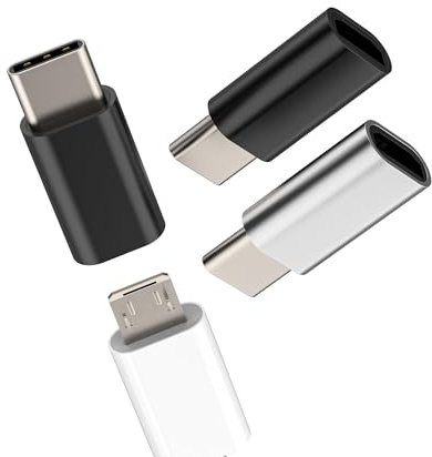 Adaptateur Micro USB vers USB C Mâle (Lot De 3) Type C Connecteur Compatible avec Samsung pour Apple pour IPhone 16 15 Pro Max pour IPad Jack Câble Femelle Compact Tablette Adaptateurs Convertisseur