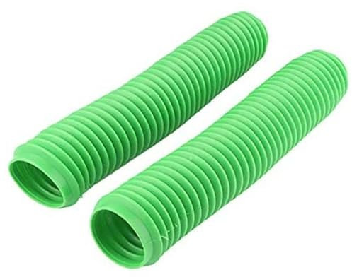 XEDLAMP Motorrad Vorne, Gabelmanschetten 360 x 60mm Universal Stoßdämpfung Staubschutz Gummi, Gabelabdeckung, 1 Paar, Grün Bremssystem Vorderradgabelkappe