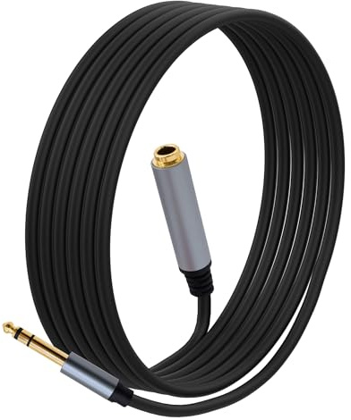 YARCHONN 1/4 Inch TRS Extension Cable,3M 6.35mm Stereo Male to Female Quarter Inch Connectors Audio Extension Cable Cord for Amplifiers,Headphone Guitar Instruments -9.8FT