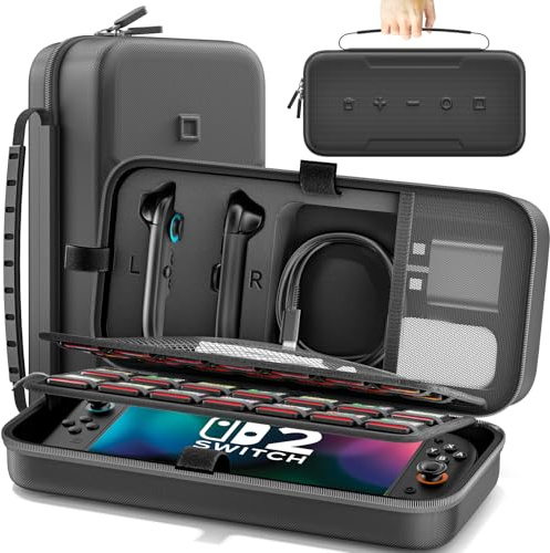 Étui de Protection Rigide pour Nintendo Switch 2 2025, Coque de Transport Compatible avec Switch 2 & Switch 1, Housse de Rangement Grande Capacité pour la Console Nintendo Switch et Ses Accessoires