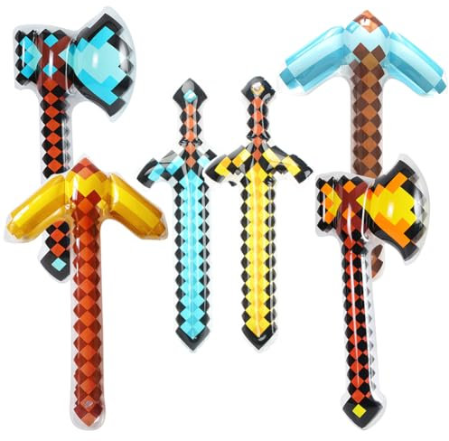 YCVBCY Spada Pixel Gonfiabile, 6 Pezzi Spada Giocattolo Gonfiabile per Bambini, Giocattolo Gonfiabili Halloween Forniture per Feste a Tema Regalo di Compleanno per Bambini