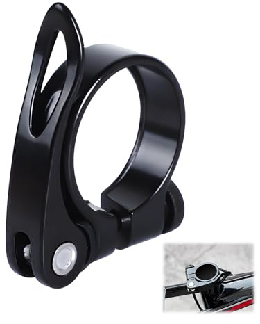 Cierres de Sillín para Bicicletas, Abrazadera de Poste de Asiento de Bicicleta Aluminio Asiento de Bici Poste Abrazadera Liberación Rápida Hueco Antideslizante Para Carretera Montaña, 31,8 mm Negro
