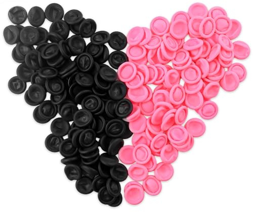 Finger Cots Disposable - 100-PackBlack & Pink Medium Thumb Finger Gloves Protectors - Silicone Sleeves Covers Protection for Fingertips