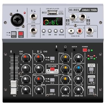 Audio Mixer 24bit 192k Audio Interface Sound Card With Monitor 5.0 BT PC For PC Smartphone Musical Instrument Recording Easy To Use