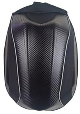 Generisch Motorrad-Rucksack mit Carbonfaser-Hartschale, 30-48L Erweiterbar, Helmfach, Multifunktionale Taschen, Schwarz