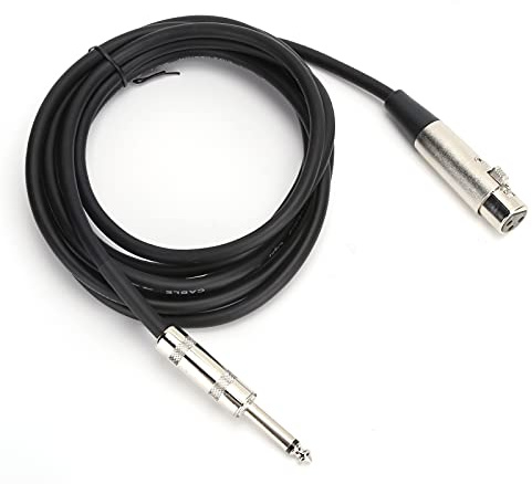 Keenso Mikrofonkabel High-Fidelity-Sound XLR auf 1/4 Zoll für TRS-Buchse Symmetrisches Signal 10 Fuß Mikrofonkabel für Mixer, Leistungsverstärker, PVC Schwarz