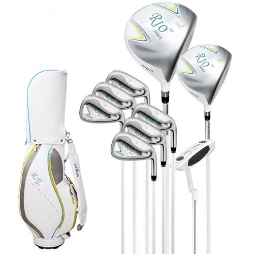 Yunmeryker Damen Golf Set für Anfänger, 9-teilig Golfschläger-Set mit Driver, Hybrid, Eisenschlägern und Putter, inklusive Golftasche für Freizeitgolfer, 9 Schläger + Standard-Golftasc (#1668)