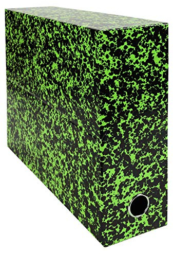 Exacompta - Réf. 89723E - 1 Boîte transfert Annonay en papier imprimé vernis - Dos 90 mm - Avec un un œillet en métal - Pour format A4 - Dimensions 25,5 x 34 x 9 cm - Couleur vert - Livrée montée
