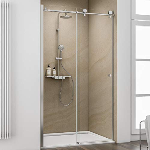 Schulte Duschkabine Master-Class Schiebetür Nische Festteil links, 120 x 200 cm, 8 mm Sicherheitsglas beschichtet, Profile chrom-optik