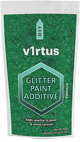 Emerald Green Glitter Paint Additive 100g | Sparkle Glitter Paint for Walls Interior Exterior, v1rtus